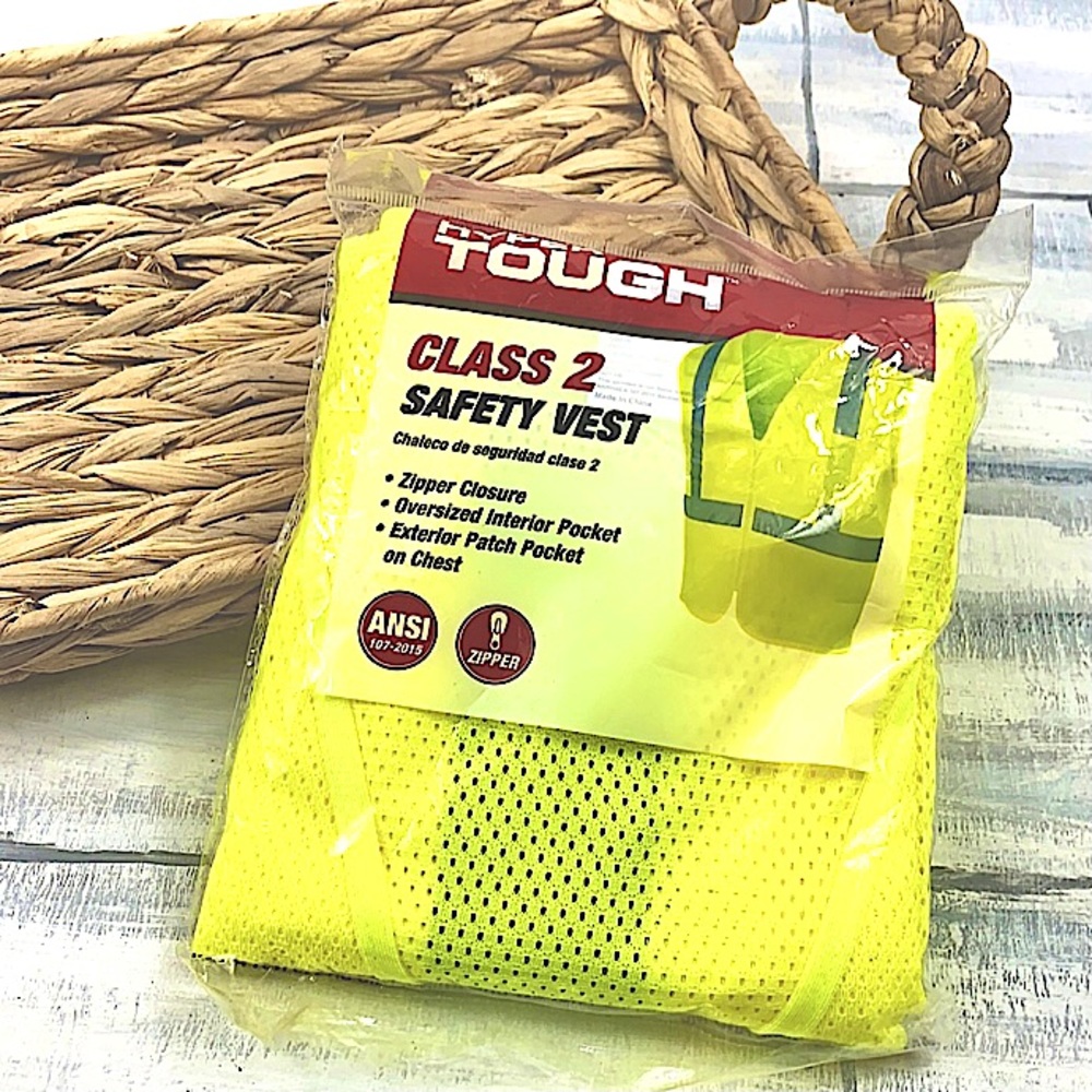 NWT Hyper Tough Class 2 Safety Vest Zippered High Visibility Garment With Pocket